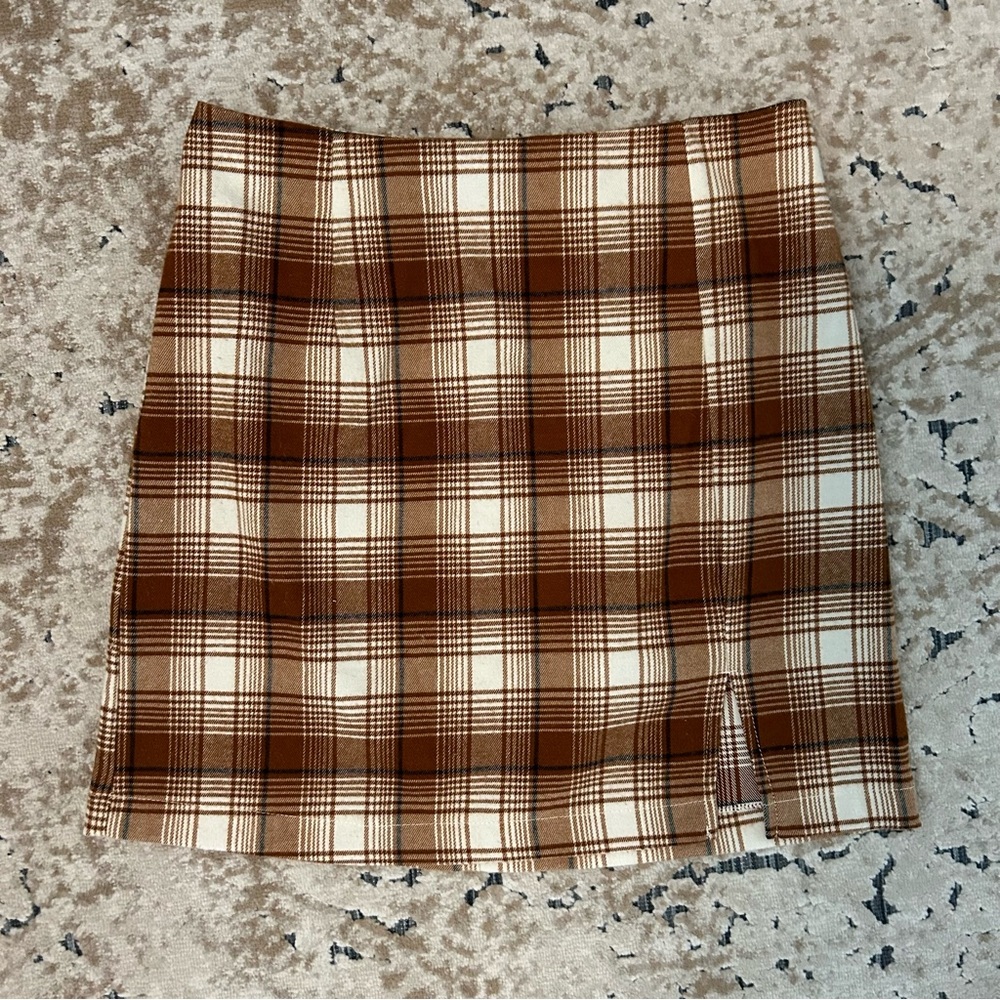 Wild fable brown plaid mini skirt